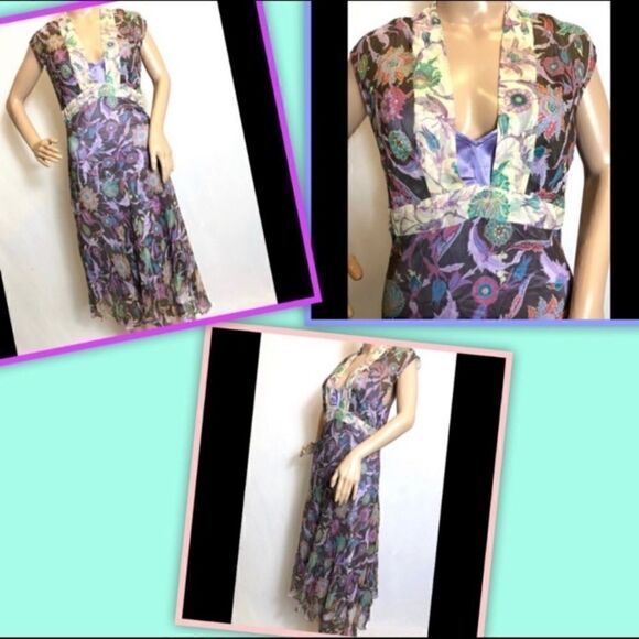 VINTAGE DIANE VON FURSTENBERG ORIBEL SILK DRESS S - Picture 1 of 9
